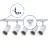 Complete Set 1-Fase Rail L 1,5 x 1,5 Meter Wit | incl. 5x Spot + GU10 2700K 3W Dimbaar + Eindkap, Voedingsconnector en L -Verbindingsstuk